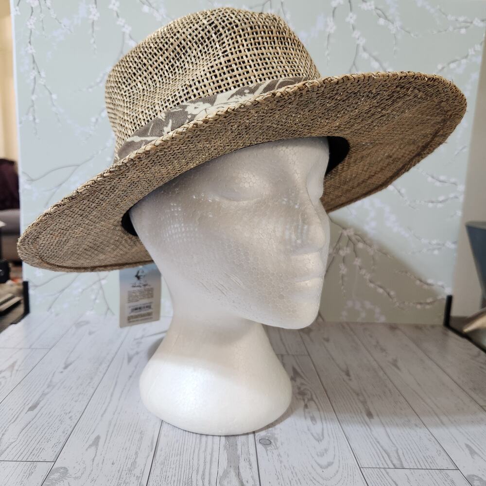 NWT Panama Jack‎ Seagrass Woven Safari Banded Hat Men's Small/ Medium